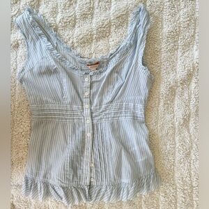Guess Striped Blouse, Light Blue and White, size S